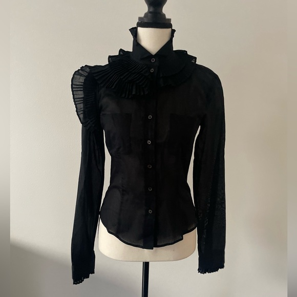 Antonio Berardi Pleated Asymmetrical Detail Blouse size 40 (EU)